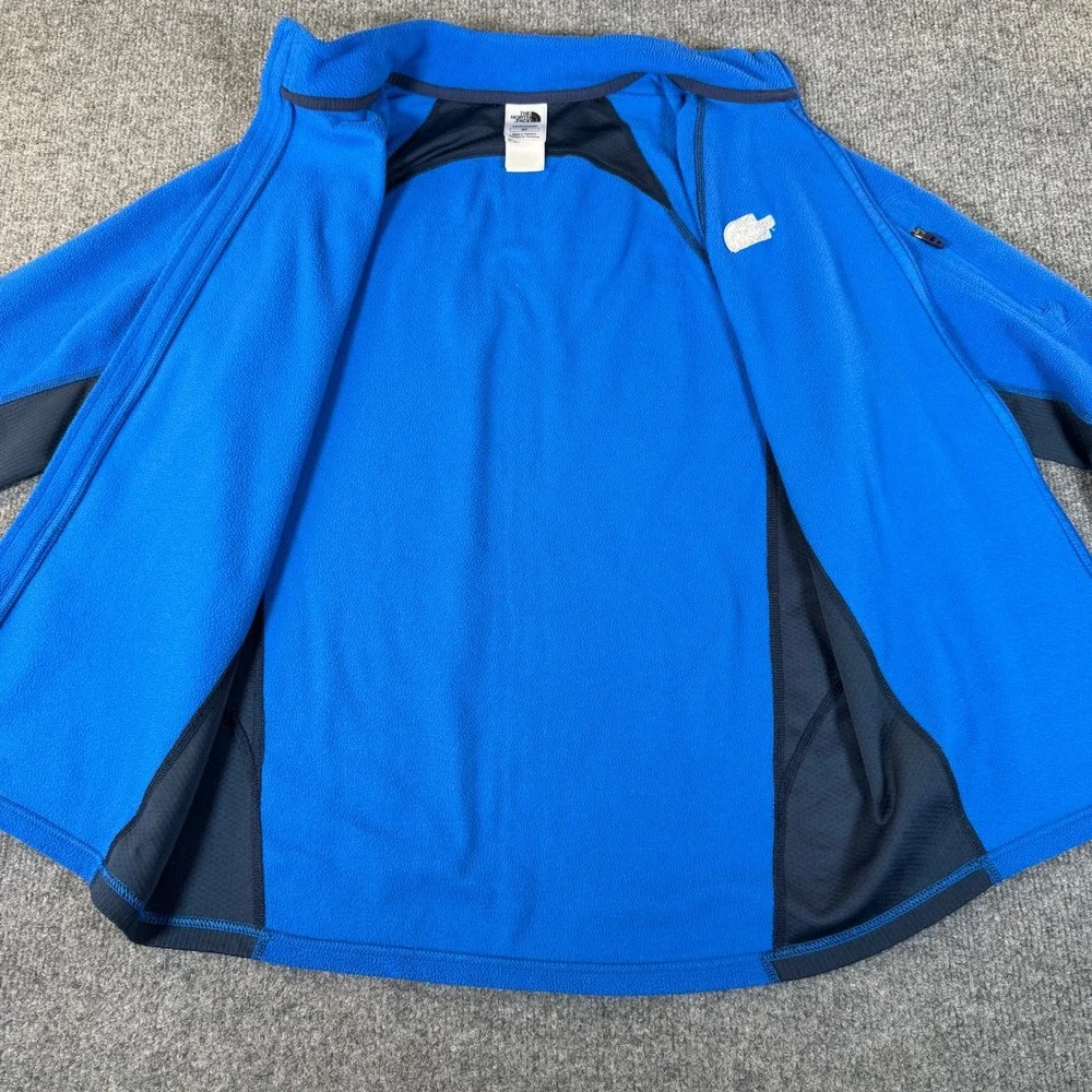 The North Face Mens Blue Quarter Zip Fleece Pullover Thumbholes Small HN #3749